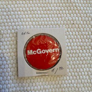 Vintage McGovern Presidential Political Campaign Button Pin Red White